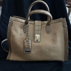 Real Fur Tan Bag